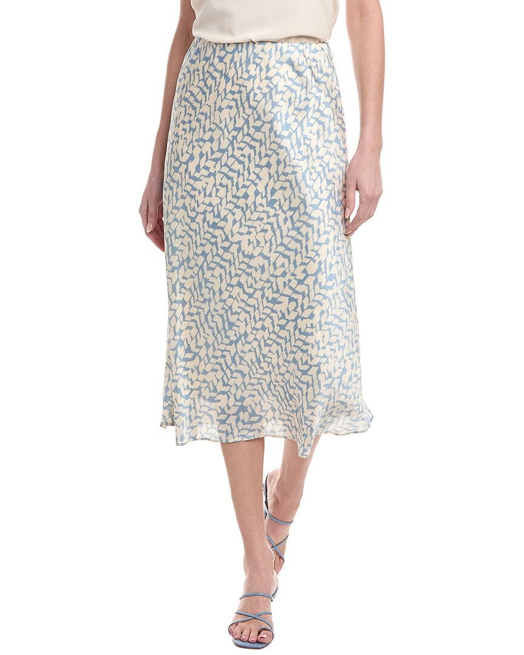 womens Pull-On Midi Skirt, l, Blue